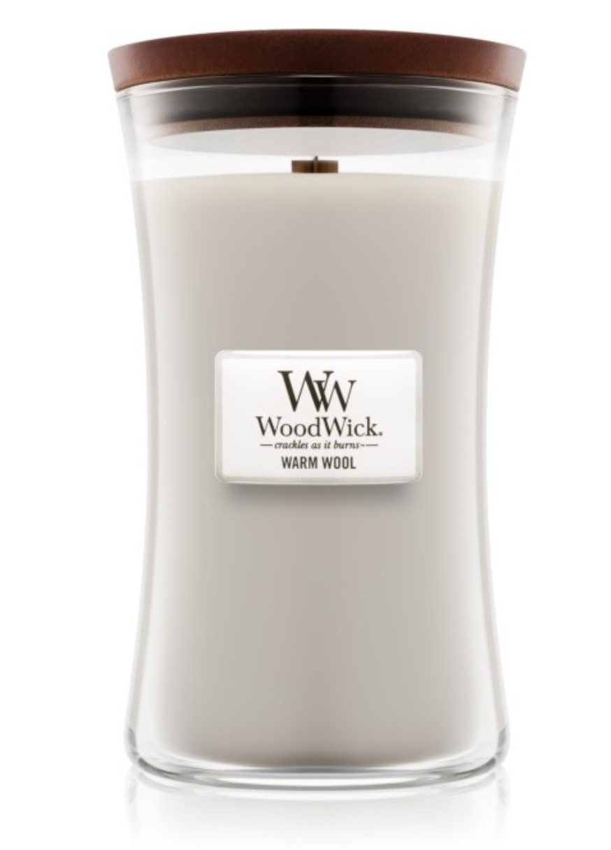 Ароматическая свеча с ароматом теплой шерсти Large Warm Wool WoodWick (268056154)