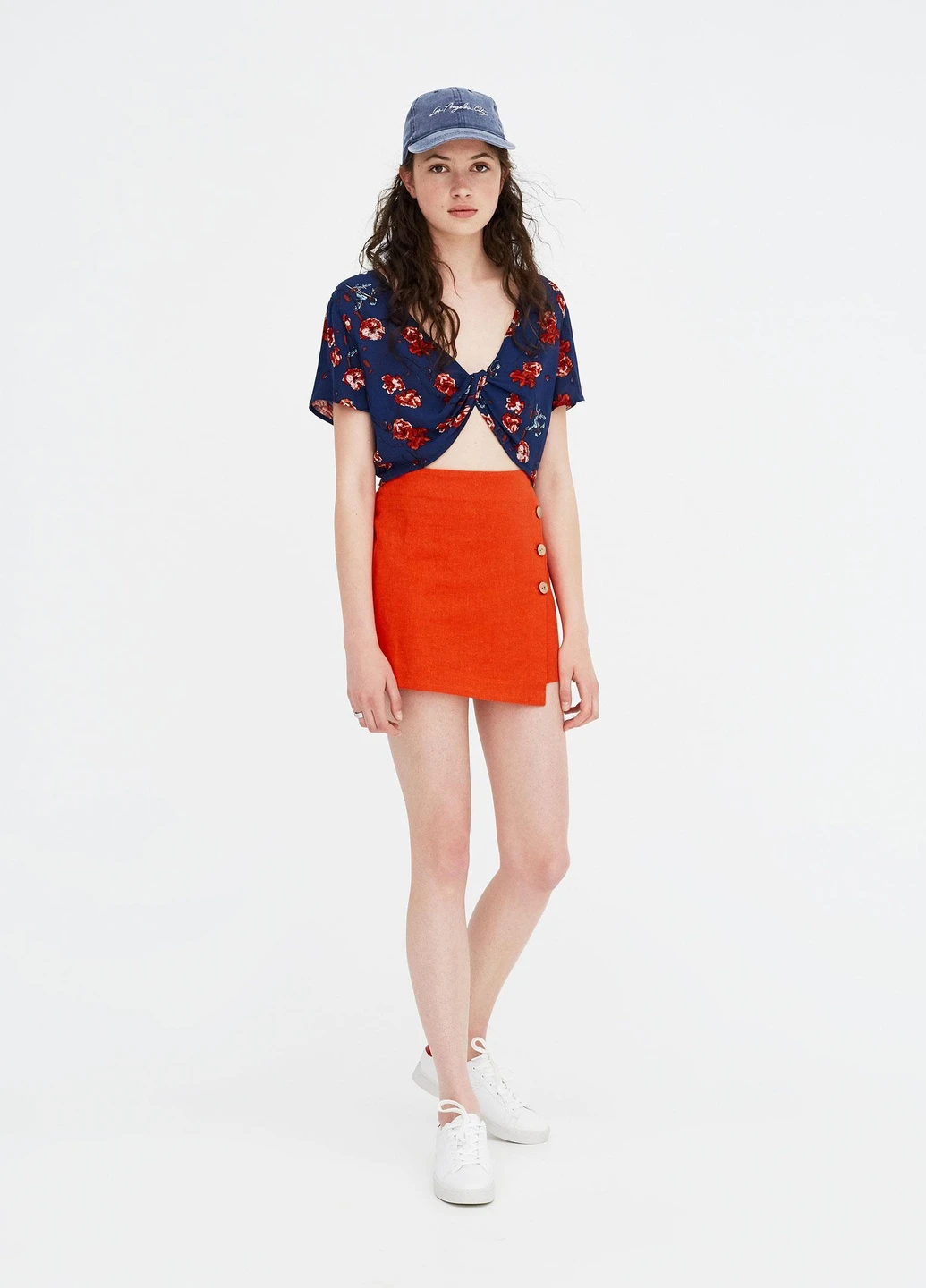 Топ літо,синій в кольорові візерунки, Pull & Bear (259576921)