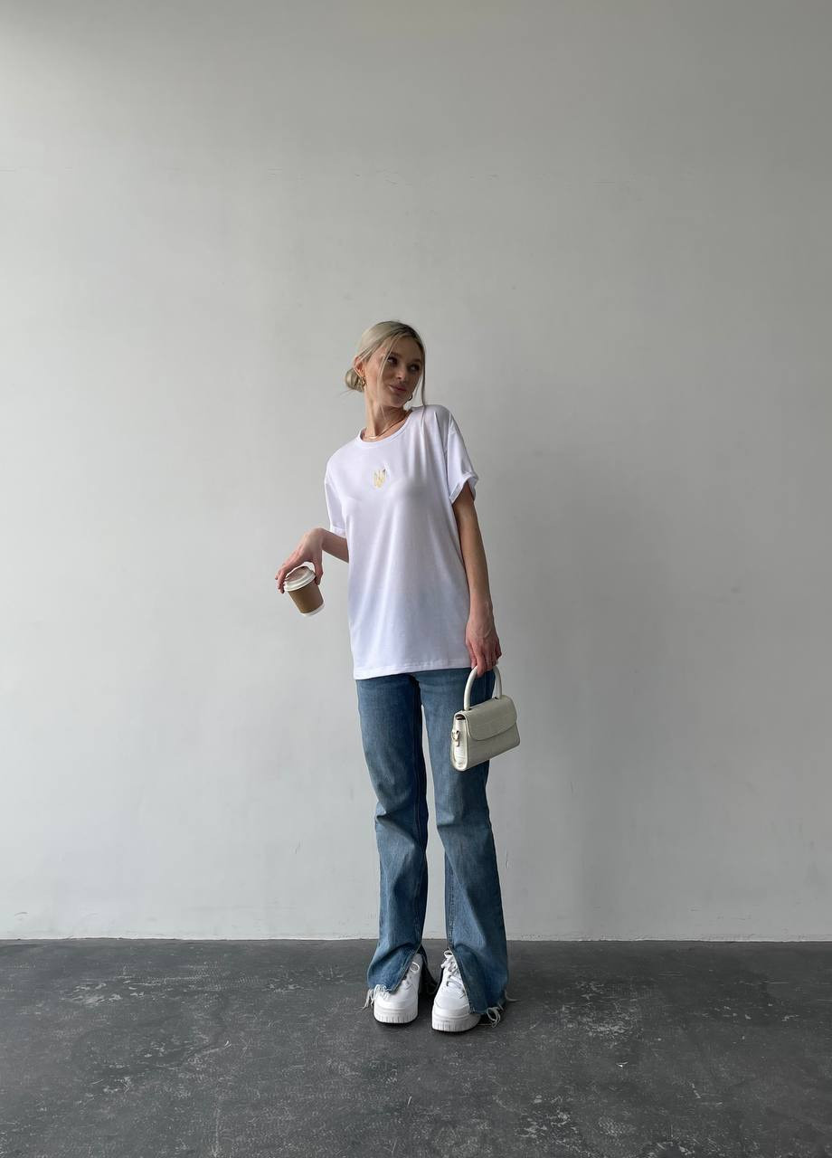 Белая женская футболка кулир No Brand