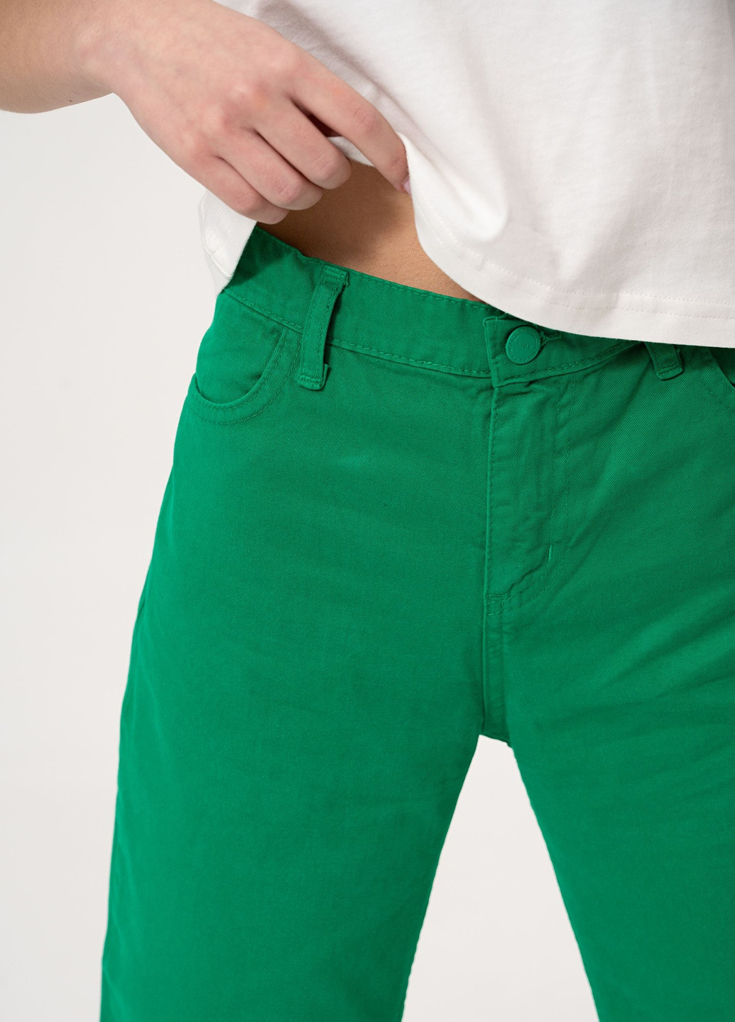 Зеленые повседневный демисезонные прямые брюки Yumster
