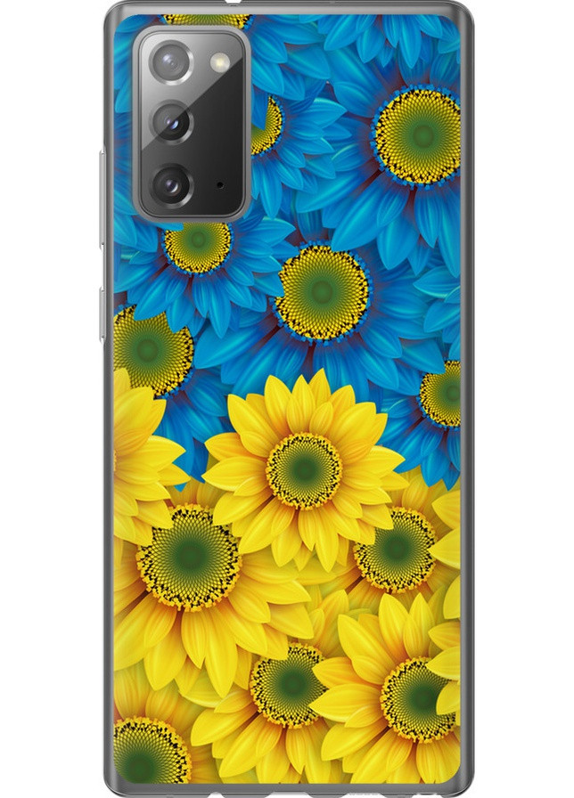 Силіконовий чохол 'Жовто-блакитні квіти ' для Endorphone Samsung Galaxy Note 20 (257878009)