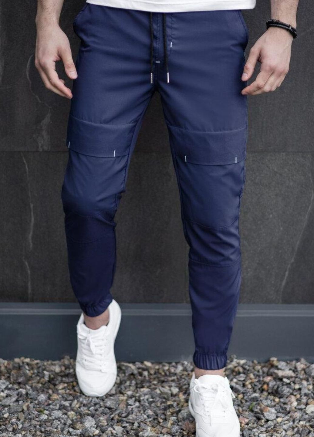 Синие демисезонные брюки No Brand