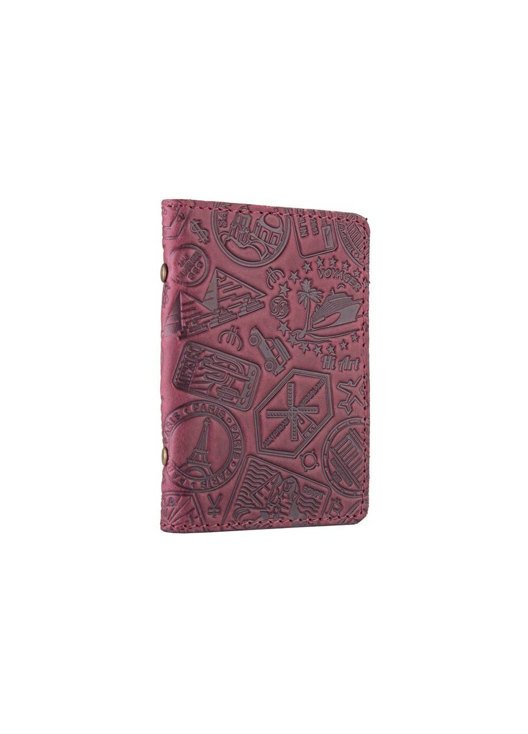 Обложка для документов из кожи HiArt AD-03 Shabby Plum Let's Go Travel Фиолетовый Hi Art (268371903)