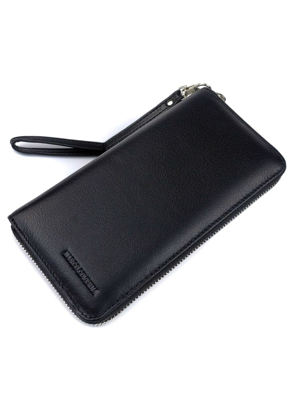 Кожаное мужское портмоне с ручкой MC-802-1 (JZ6708) черный Marco Coverna (259737038)