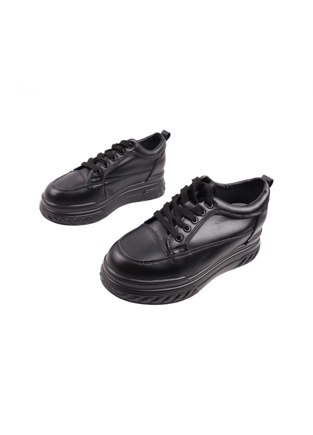 Черные кроссовки женские черные натуральная кожа Renzoni 877-23DTC