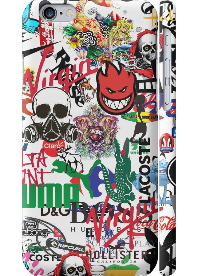 3D пластиковий матовий чохол 'Many different logos' для Endorphone Apple iPhone 6s (257880433)