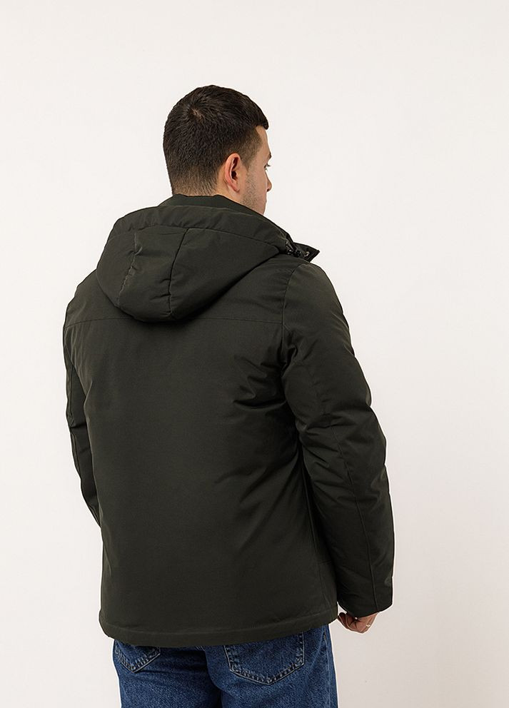 Оливковая (хаки) демисезонная мужская короткая куртка цвет хаки цб-00220369 K.F.G.L.