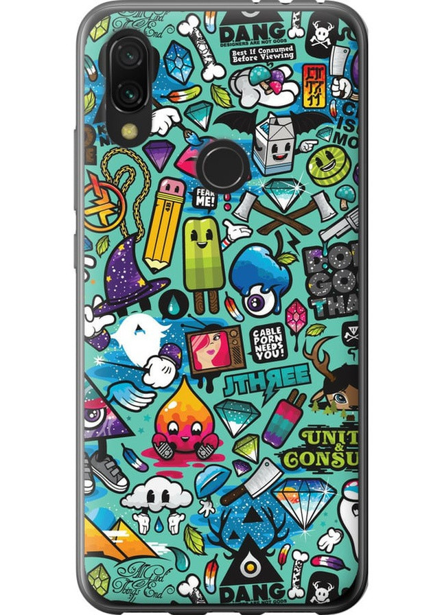 Силиконовый чехол 'Стикер бомбинг 1' для Endorphone Xiaomi Redmi 7 (257903671)