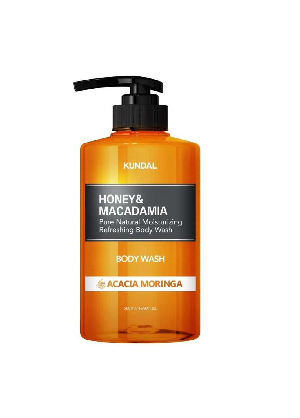 Поживний ароматичний гель для душу Honey & Macadamia Body Wash Acacia Moringa 500 мл Kundal (258297603)