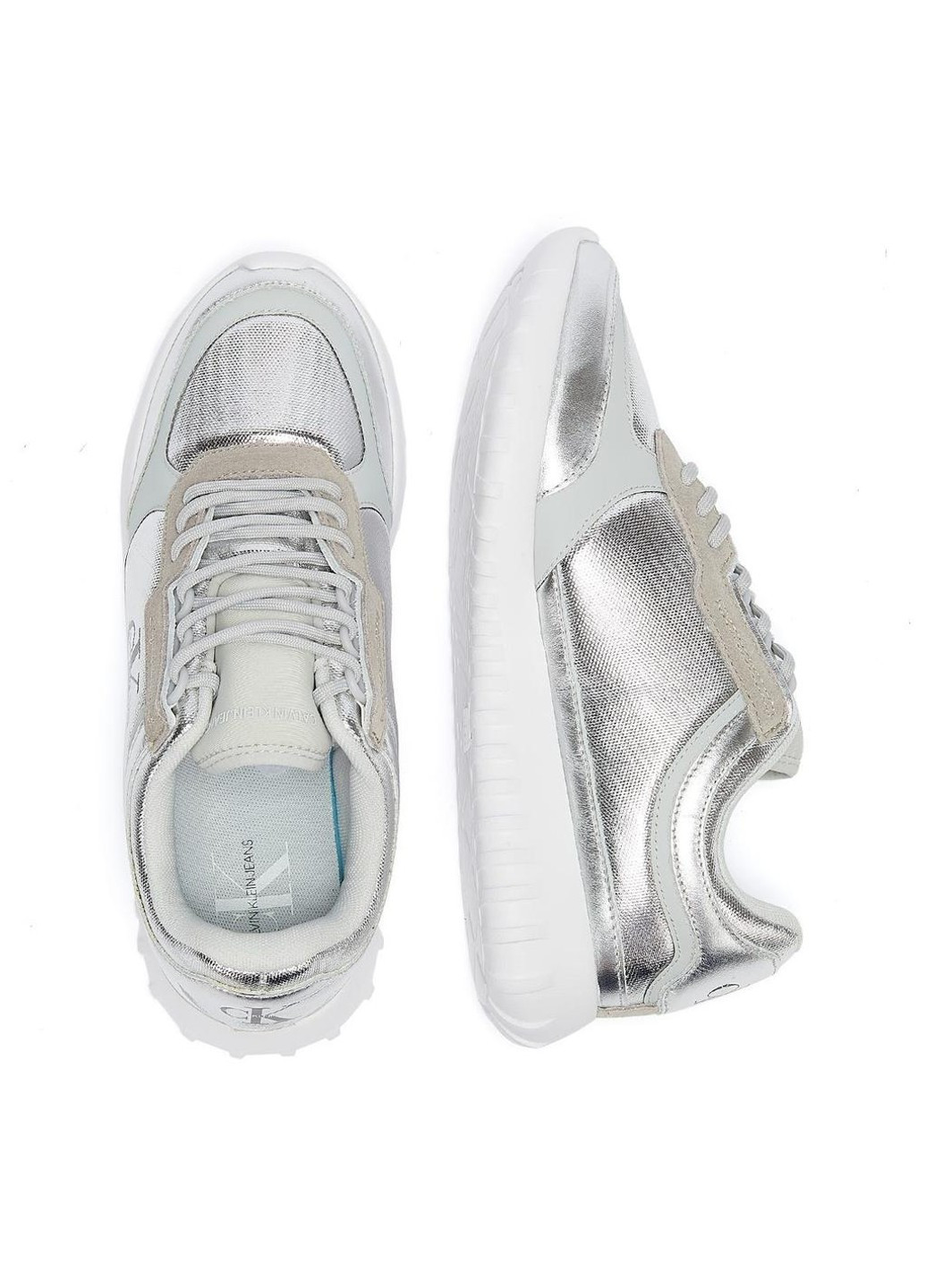 Серебряные кроссовки Calvin Klein