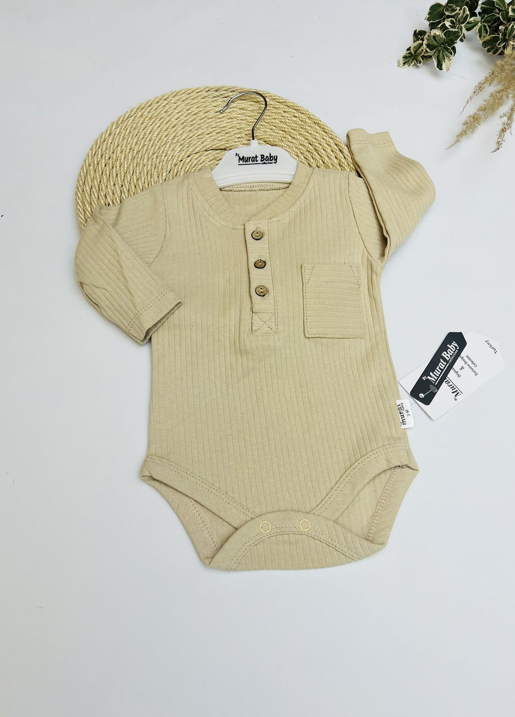 Боди для малышей рубчик с карманом Murat baby (276903917)