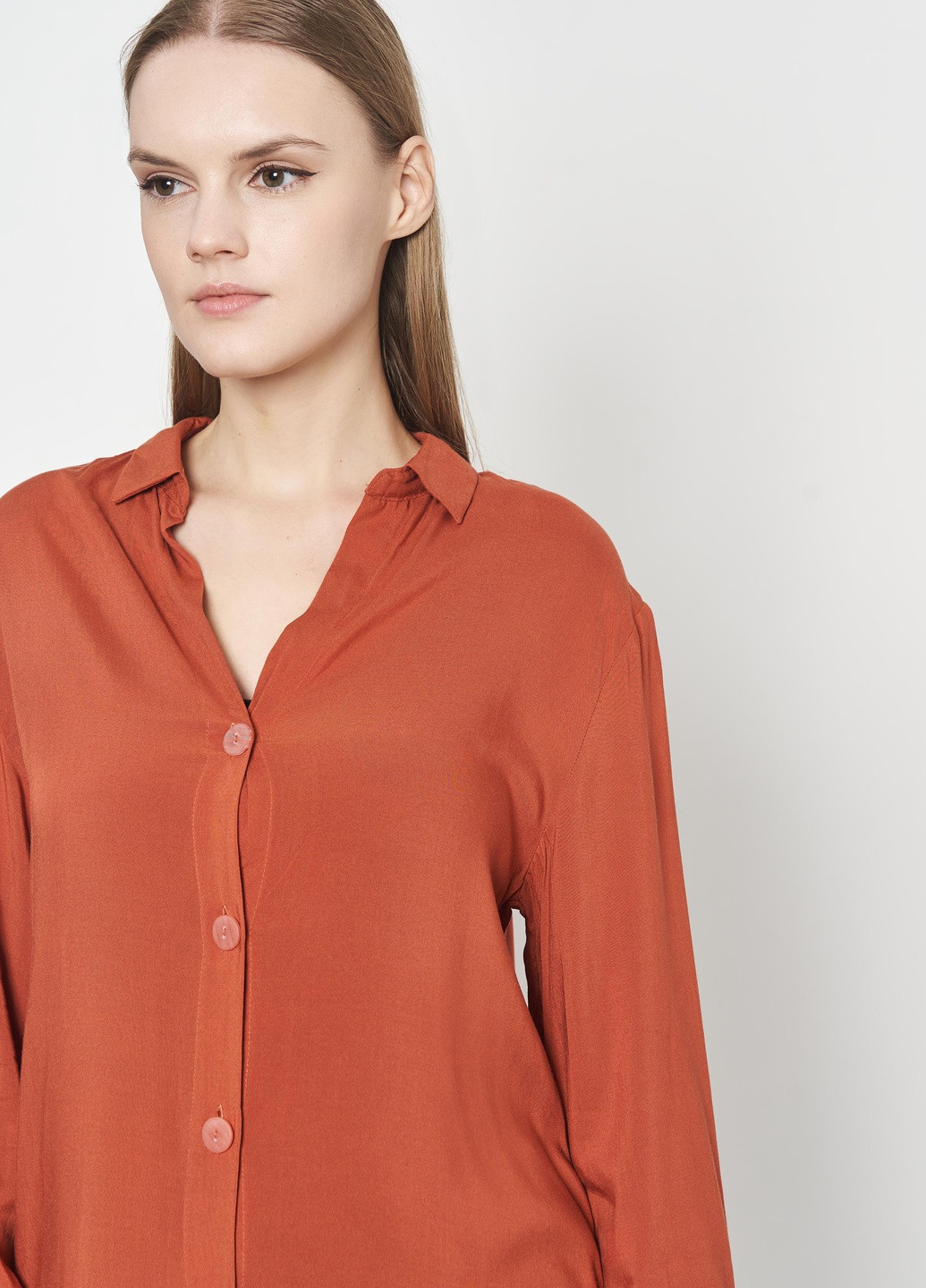 Світло-оранжева блуза демісезон,цегляний, Terranova