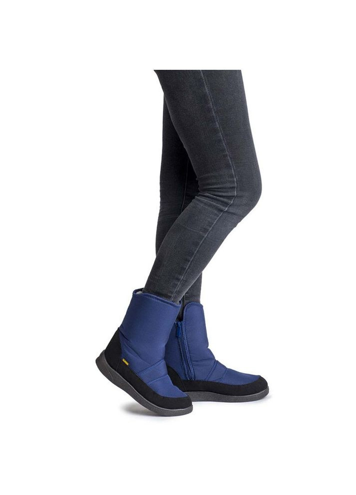 Зимние дутики женские alaska синие на черной подошве Oldcom