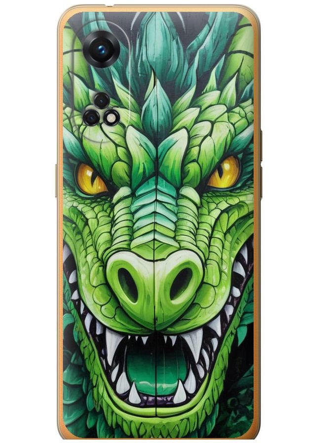 Силиконовый чехол 'Зелёный дракон' для Endorphone Oppo Reno8 T (275459654)