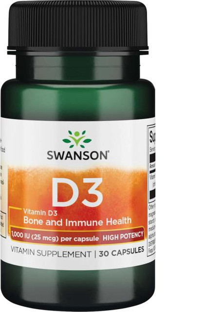 Vitamin D3 High Potency 1000IU 25 mcg 30 Caps Swanson (257342637)