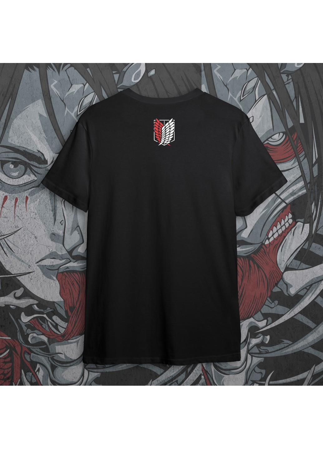 Чорна футболка з принтом атака титанів - ерен йегер 4 No Brand