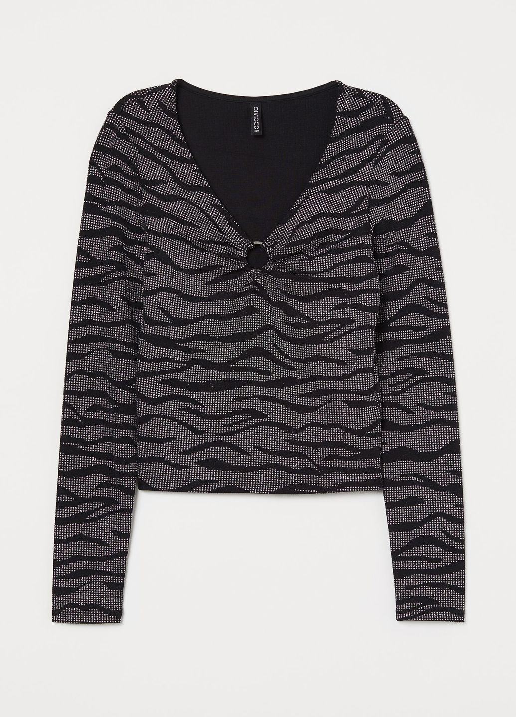 Топ с V-вырезом с блестками H&M (267810407)