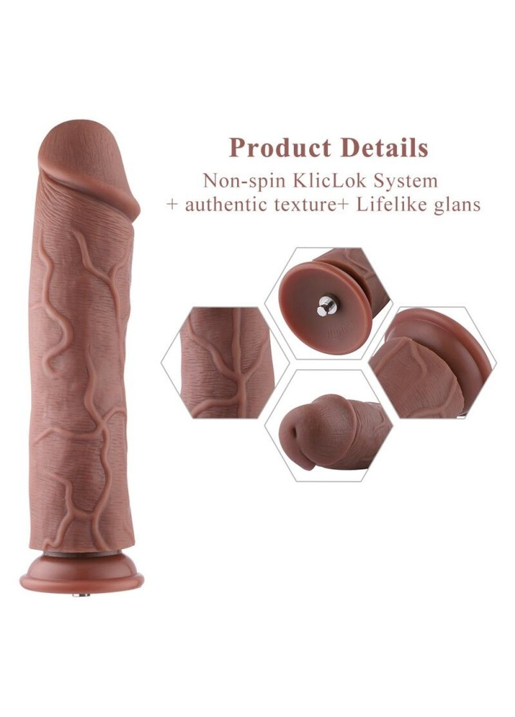 Силиконовый фаллоимитатор для секс-машин 11″ Silicone Dildo, система KlicLok Hismith (258261889)
