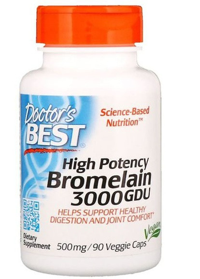 Bromelain 3000 GDU, High Potency 500 mg 90 Veg Caps DRB00215 Doctor's Best (256725057)