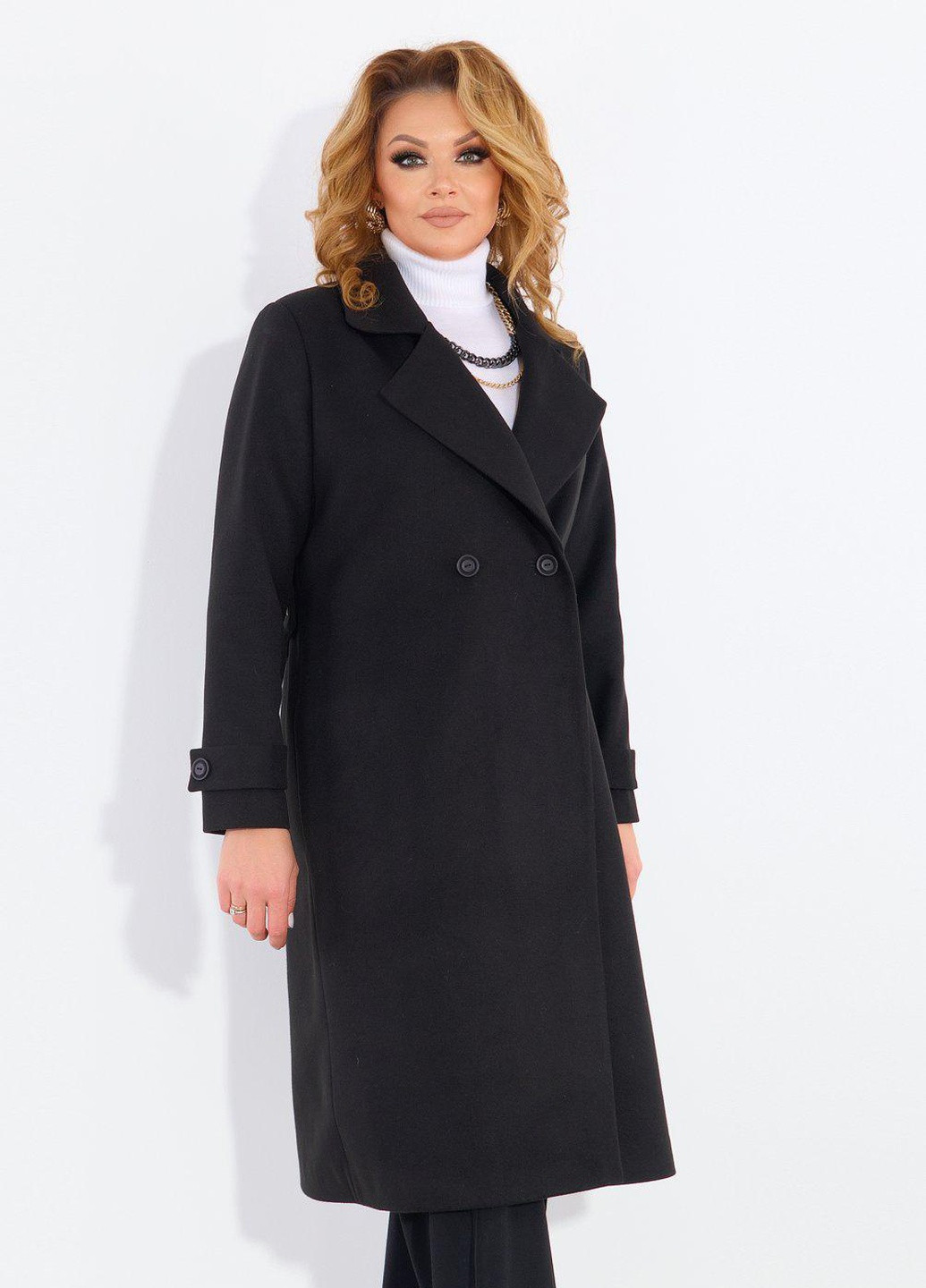 Чорне Жіночий верхній одяг Модне лаконічне пальто (55761)110427-531 Lemanta