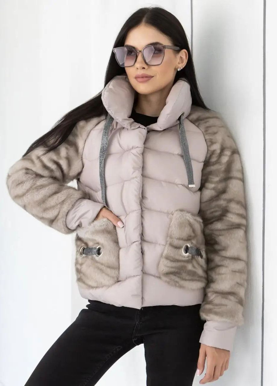 Бежева зимня зимова жіноча куртка SK