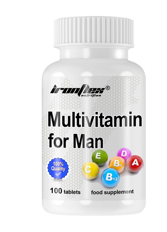 Вітамінно-мінеральний комплекс для чоловіків Multivitamin for Men 100 tabs Ironflex (257658854)