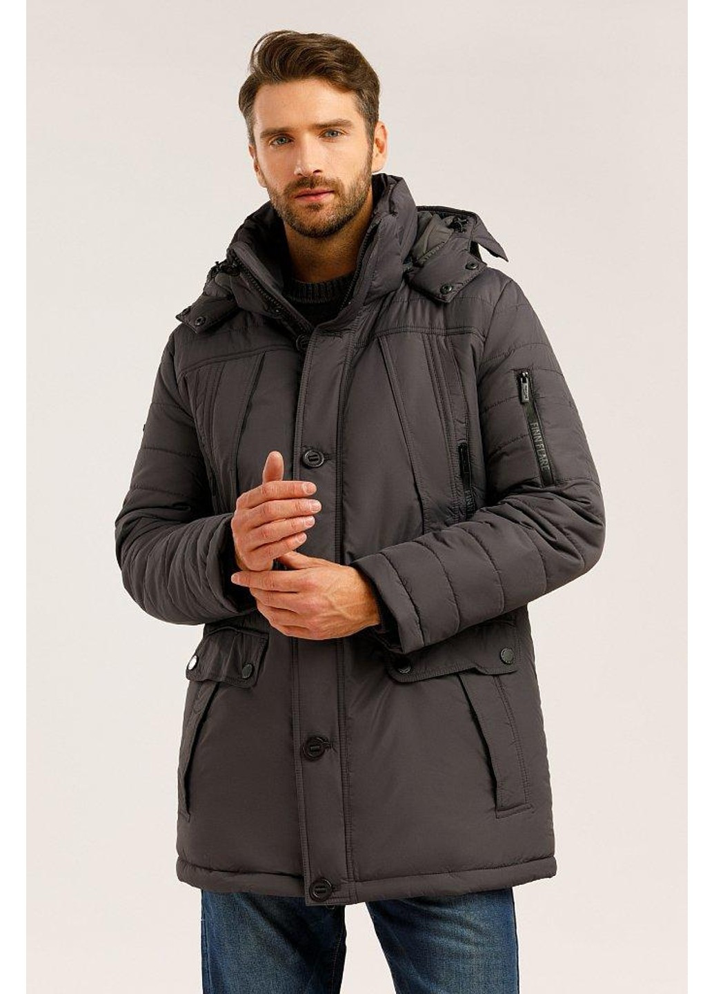 Темно-серая зимняя зимняя куртка w19-42004-202 Finn Flare