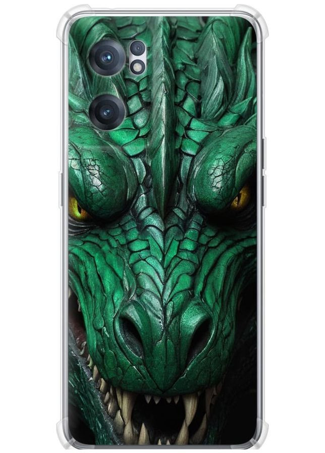 Силикон с усиленными углами чехол 'Зелёный дракон v2' для Endorphone OnePlus Nord CE 2 (275650579)