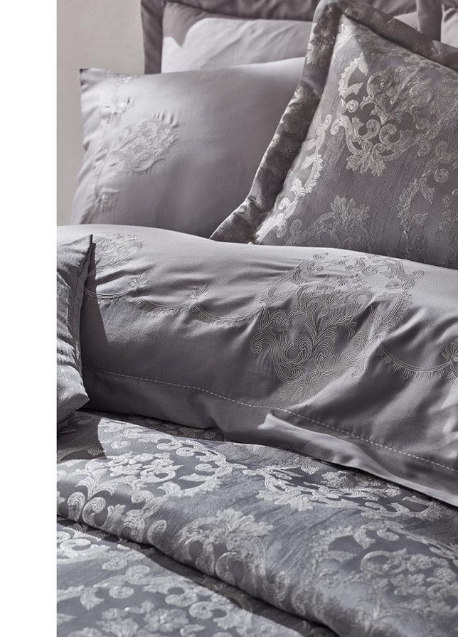 Набор постельного белья с вышивкой и жаккардовым покрывалом - Nilda евро Dantela Vita (258122398)