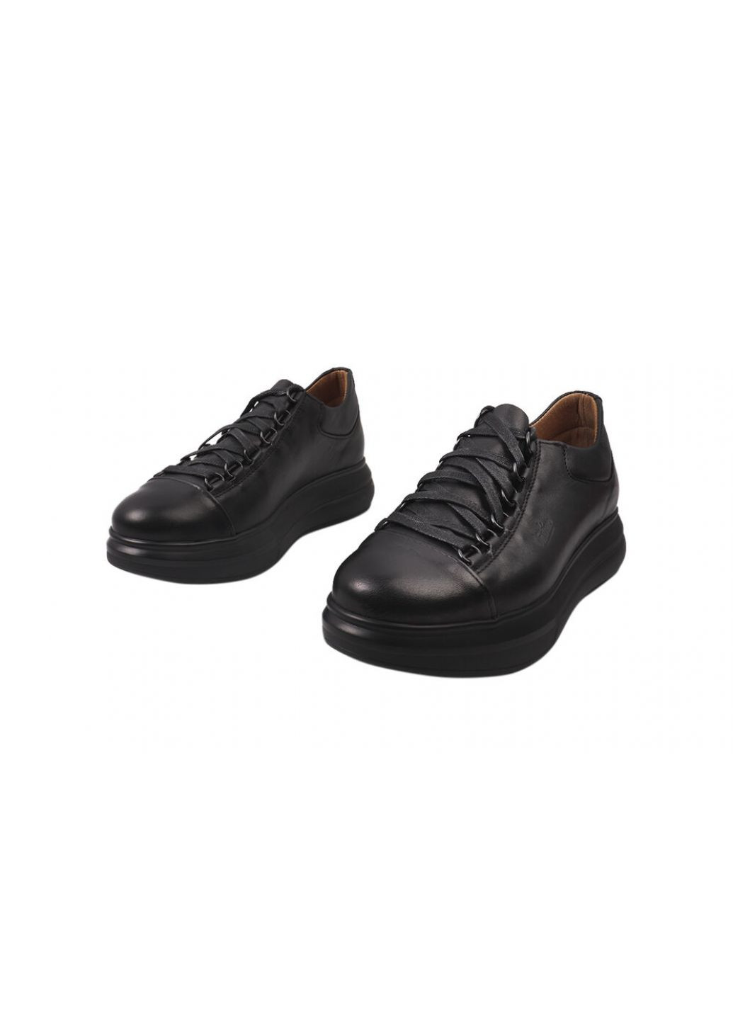 Черные кеды женские из натуральной кожи, на низком ходу, на шнуровке, цвет черный, украина Vadrus 320-21/22DTC