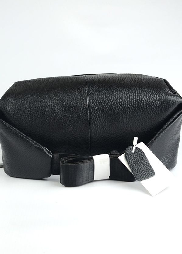 Шкіряна чорна нагрудна сумка бананка через плече, молодіжна поясна модна сумочка зі шкіри No Brand (267229422)