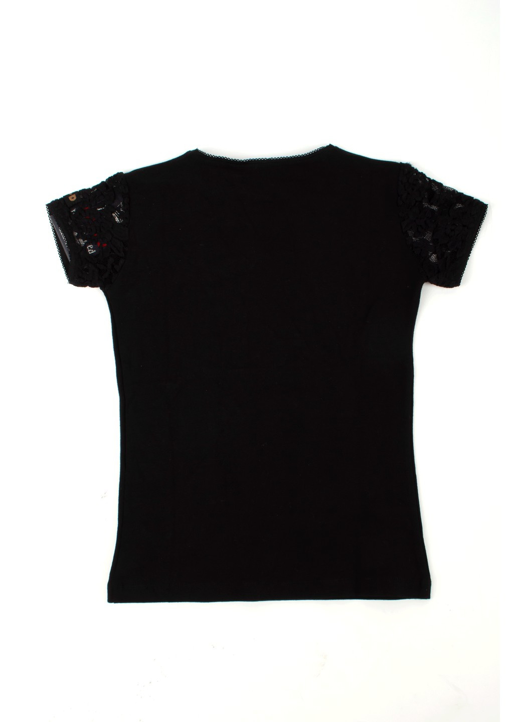 Черная летняя футболка на девочку tom-du черная с собакой TOM DU