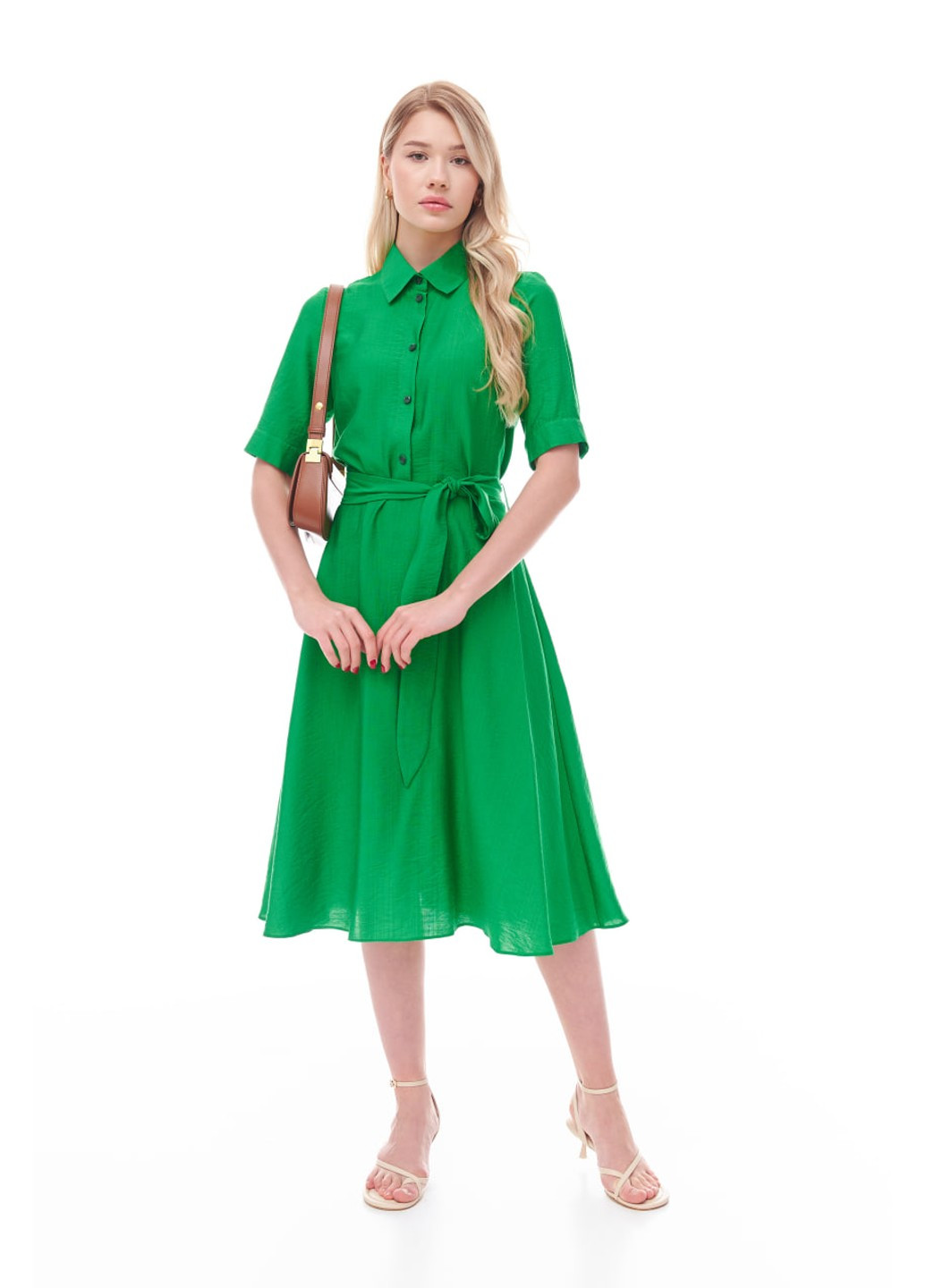 Зелена плаття з коміром. колір - зелений Oona