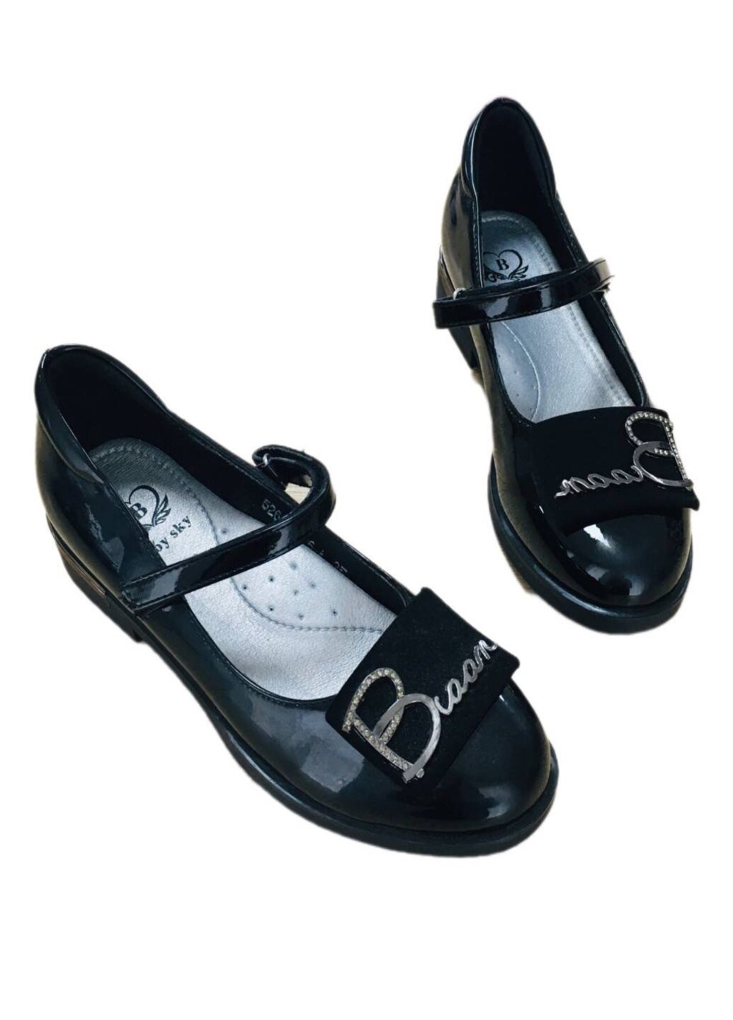 Черные туфли для девочки в черном цвете. Baby Sky