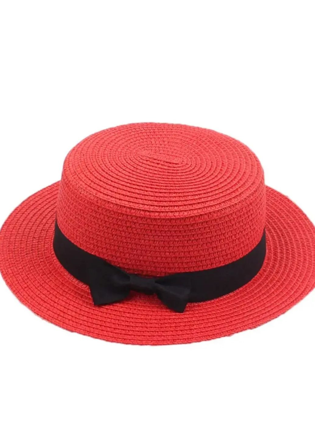 Доросла солом'яний капелюшок Червоний No Brand (260134814)