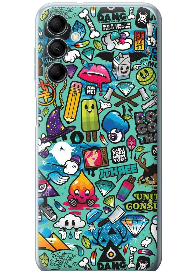 Силиконовый чехол 'Стикер бомбинг 1' для Endorphone Samsung Galaxy M14 M146B (261765466)