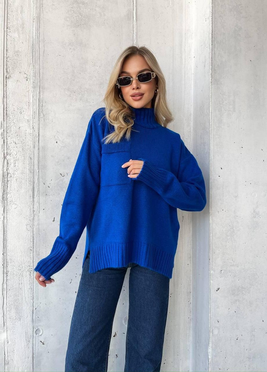Светло-синий демисезонный свитер 2067 No Brand