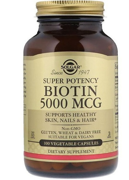 Biotin 5000 mcg 100 Veg Caps SOL-00314 Solgar (256723942)