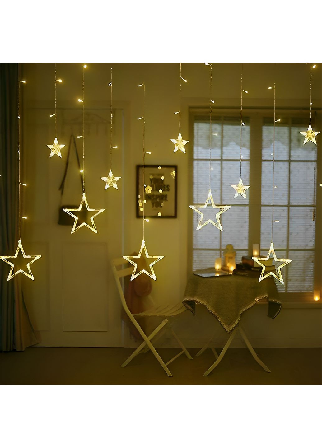 Новорічна світлодіодна гірлянда шторка дощ "Зорепад" YS-84005 138 LED 2.5 метра (теплий білий) Yu Xin (268982631)