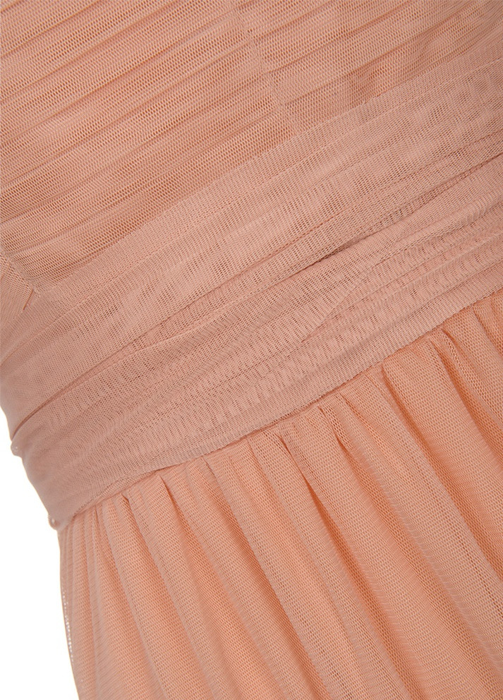 Персикова коктейльна сукня жіноча персикове в стилі армпір Let's Shop однотонна