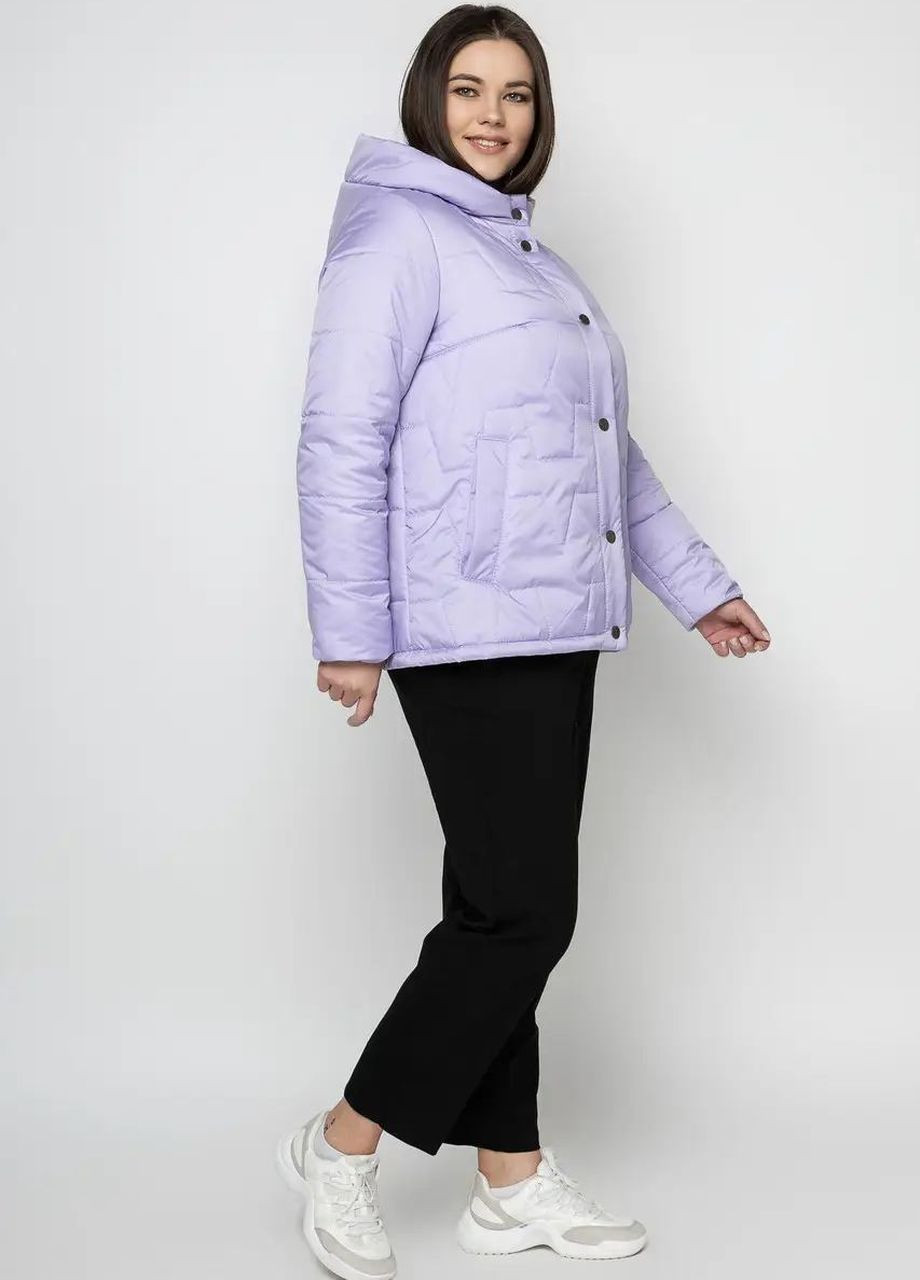Лавандова демісезонна осіння жіноча куртка великого розміру SK