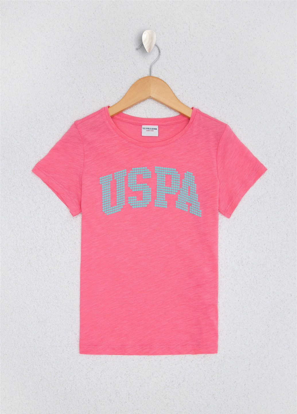 Розовая детская футболка-футболка u.s/ polo assn. на девочку для девочки U.S. Polo Assn.