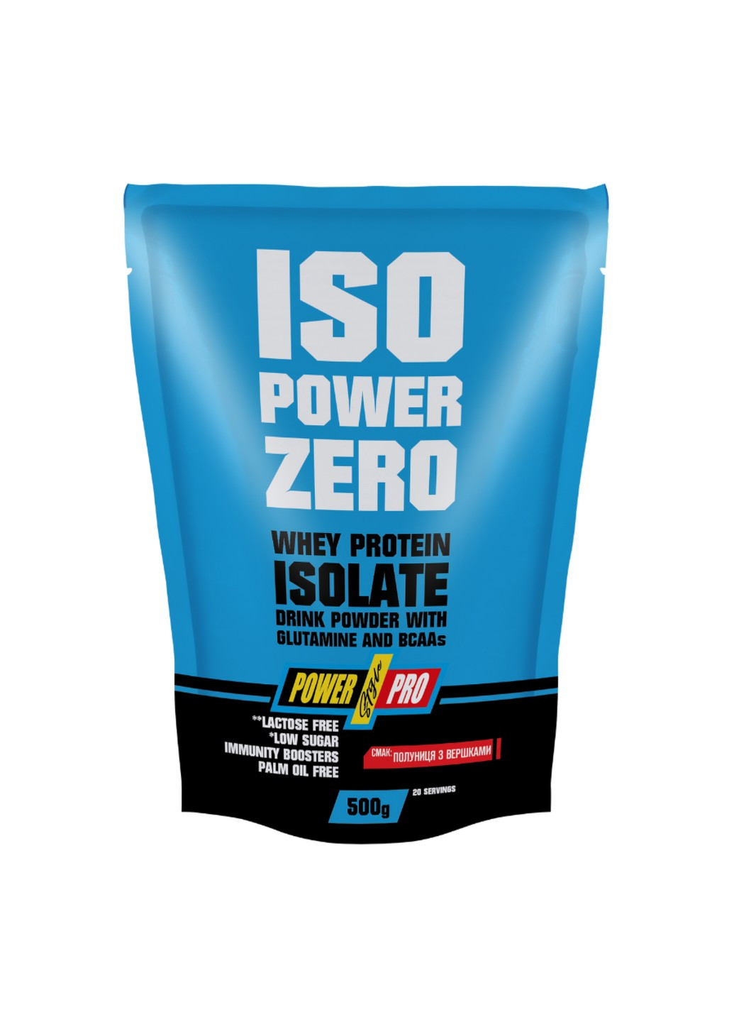 Ізольят Сироваткового Протеїну ISO Power Zero - 500г Полуниця з Кремом Power Pro (272141165)