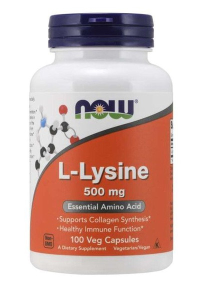 L-Lysine 500 mg 100 Veg Caps Now Foods (256719212)
