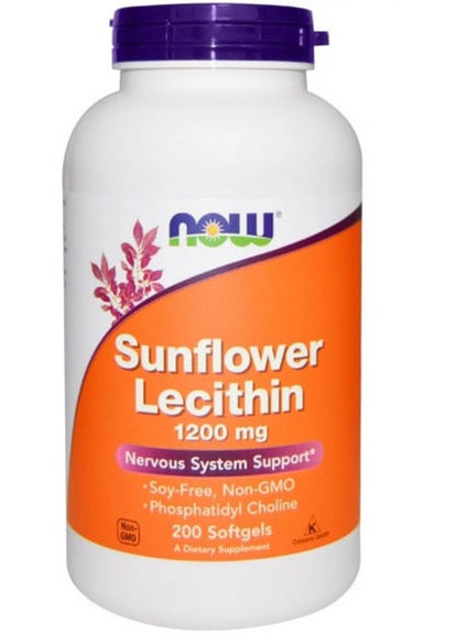 Sunflower Lecithin 1200 mg 200 Softgels Now Foods (256724071)