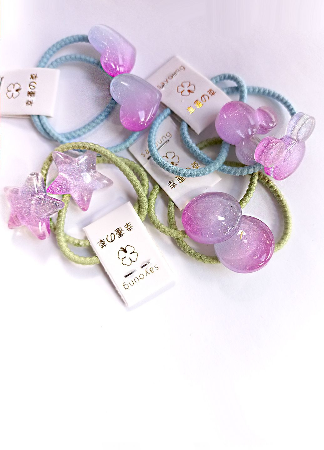 Набір дитячих гумок для волосся "Mini children's", фіолетові, 8 шт, в мішечку Анна Ясеницька (265331500)