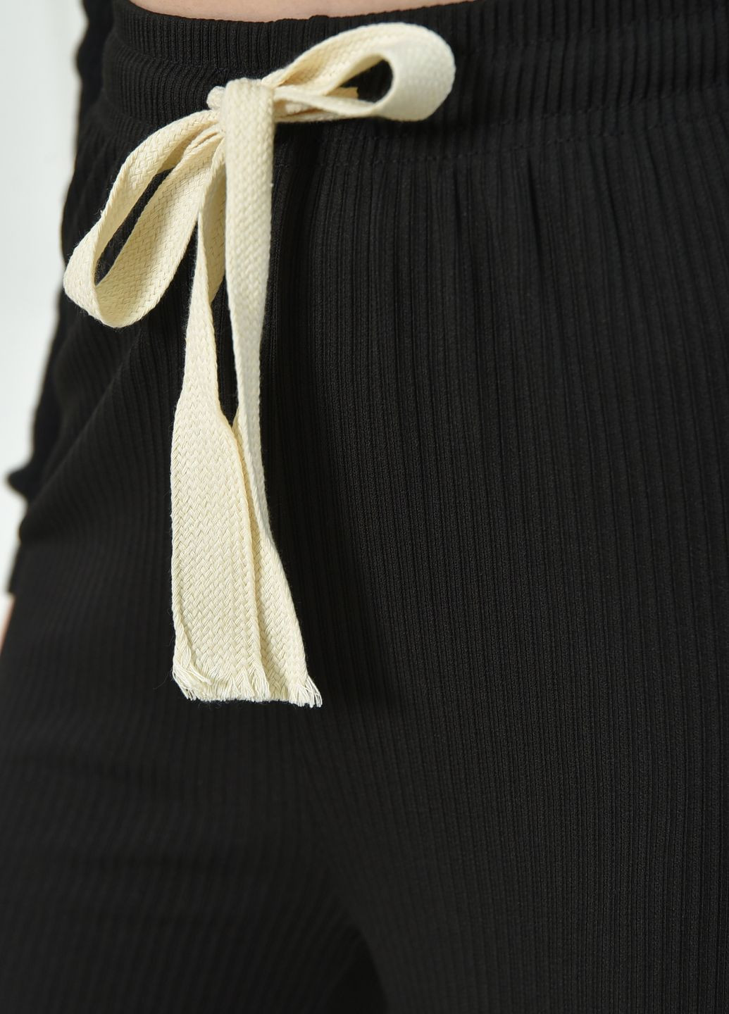 Штани жіночі в рубчик чорного кольору Let's Shop (266901127)