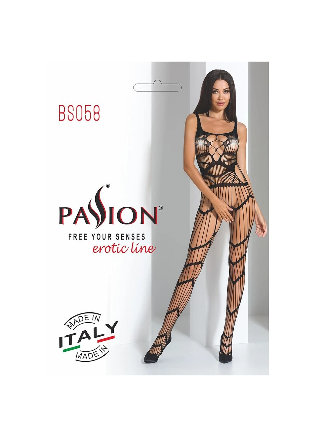 Черный бодистокинг bs058, комбинезон, очень воздушный Passion