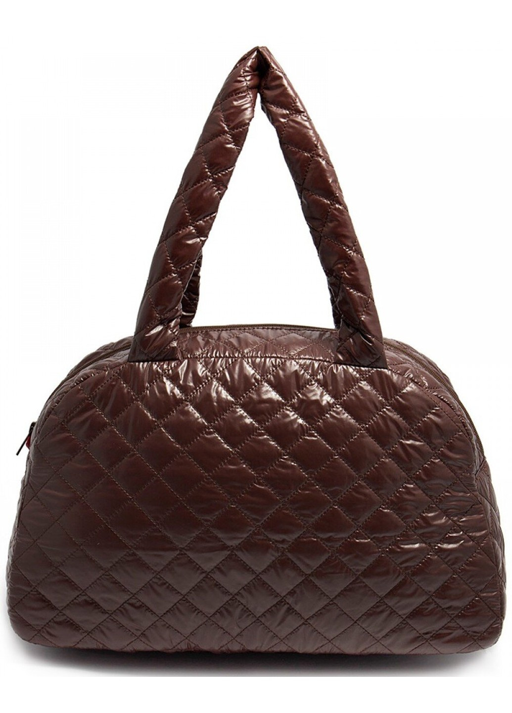 Стеганая женская сумка с лаковым покрытием коричневая PoolParty (262892324)