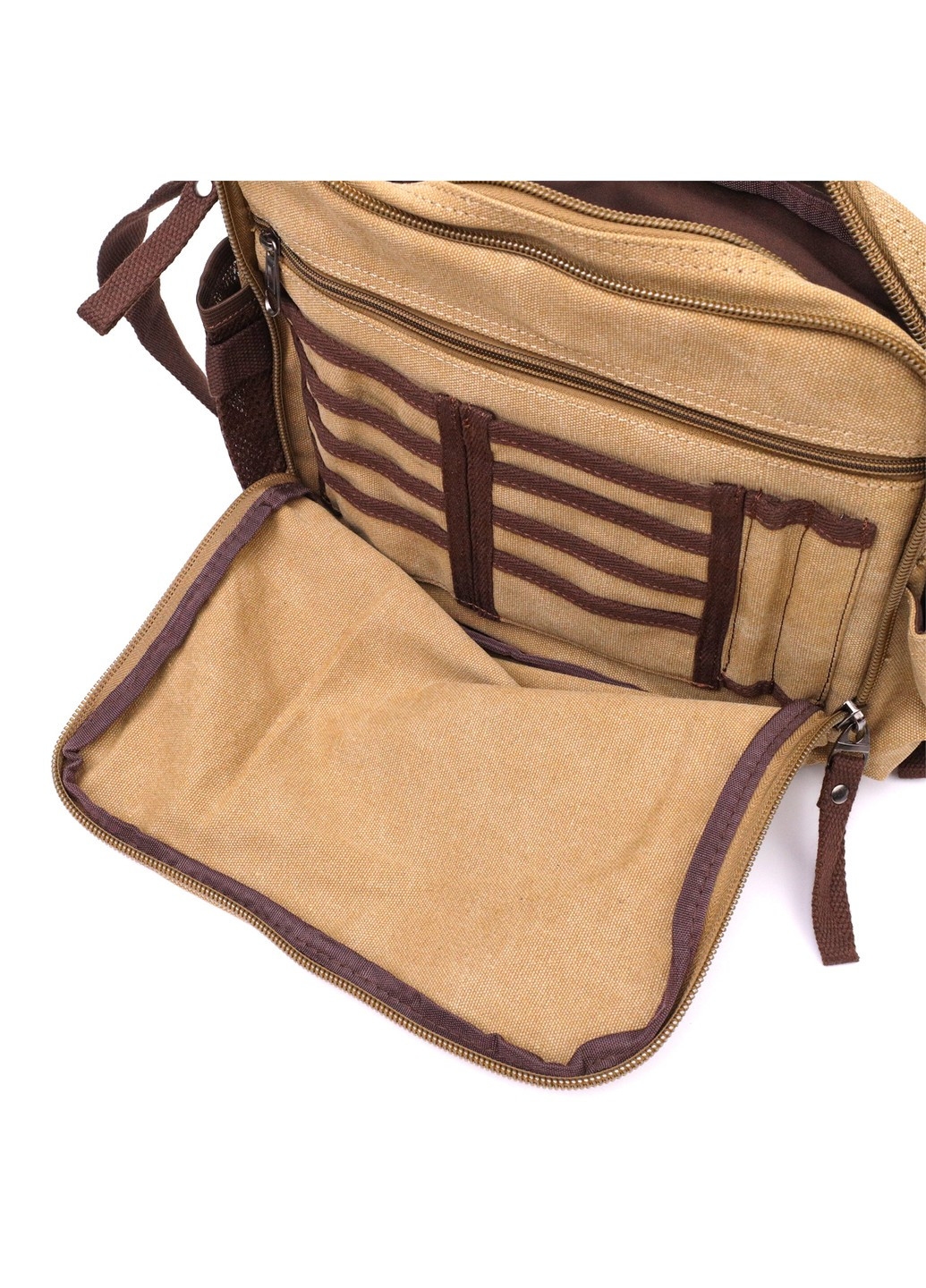 Функціональна чоловіча сумка месенджер із щільного текстилю 22206 Пісочний Vintage (267932157)